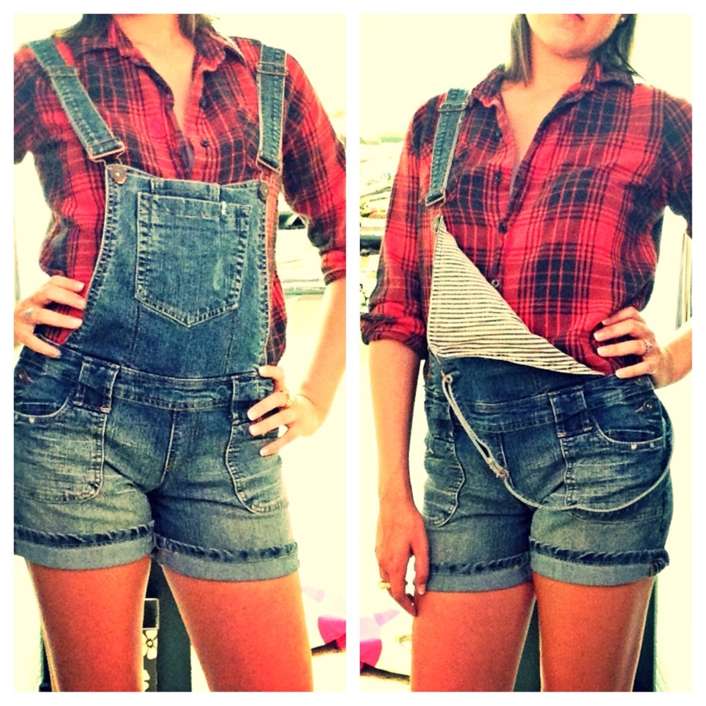 Dollhouse Denim Short Overalls